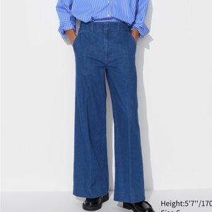 Wide Leg Denim Trousers
